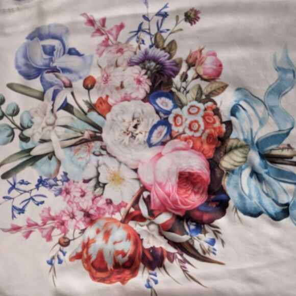 Emanuel Ungaro Floral Bouquet Mixed Zebra Print Shirt Dress Size M - Picture 9 of 13